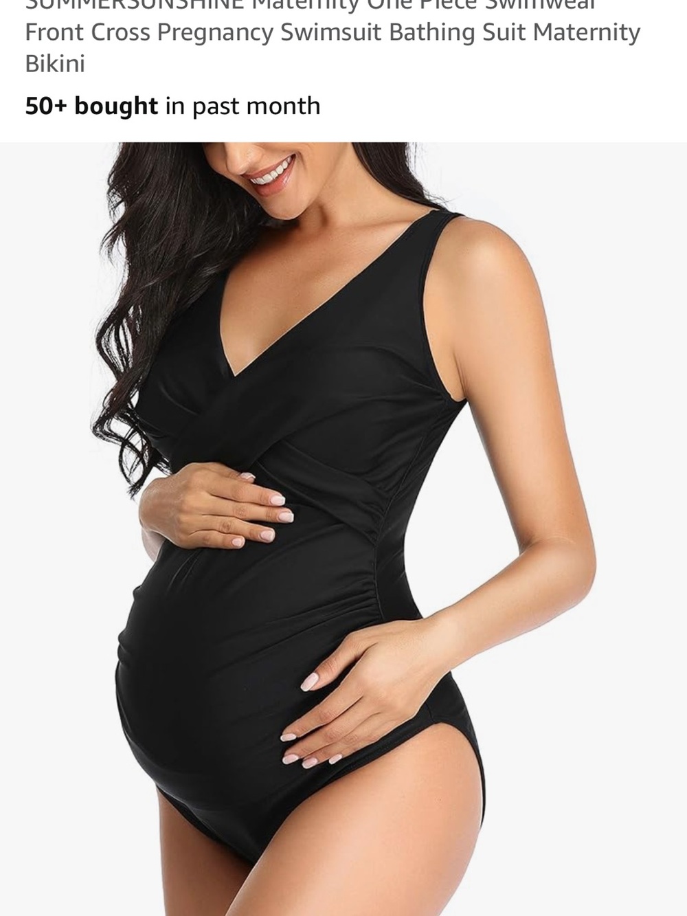 Black Maternity One-Piece Swimsuit xxl